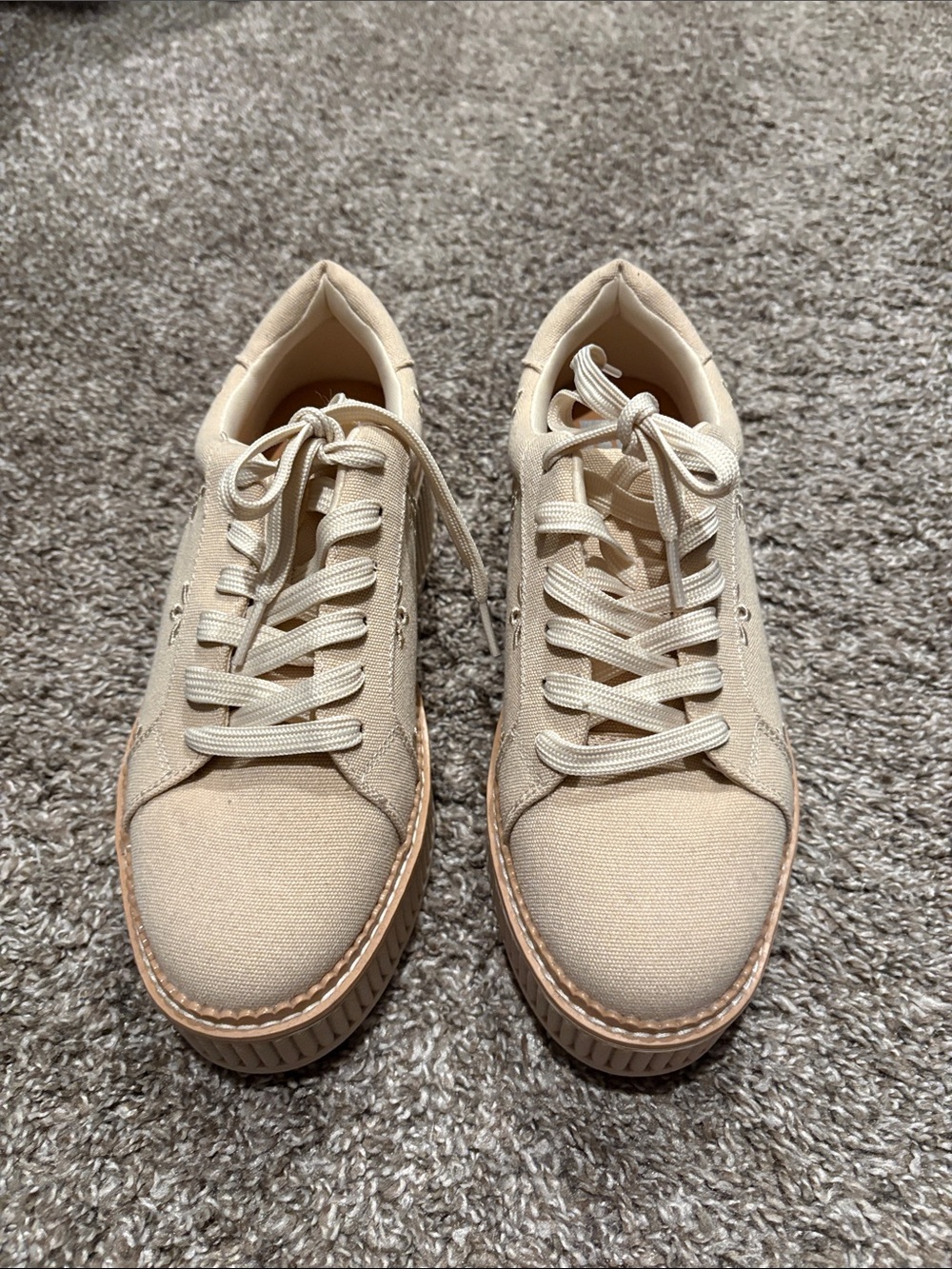 DV by Dolce Vita Beige Canvas Platform Sneakers